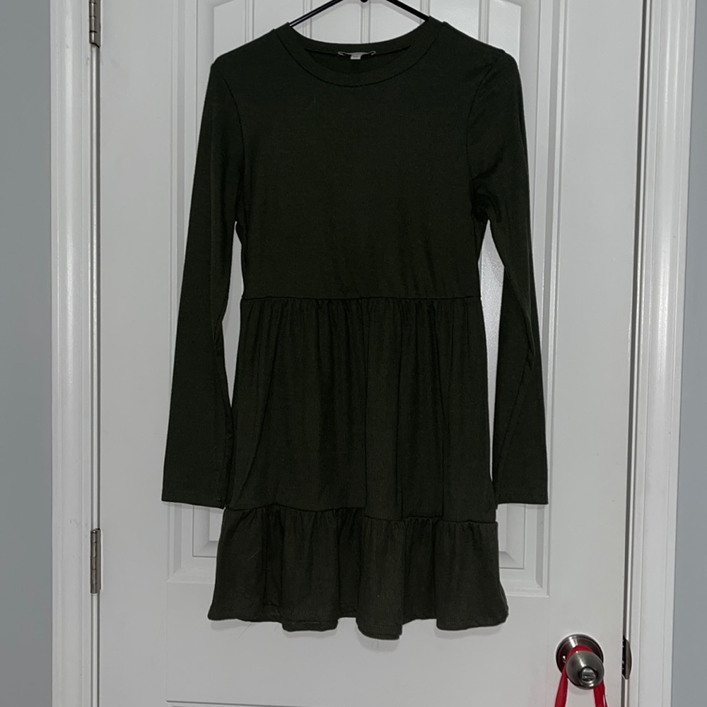 LUXOLOGY dark green dress